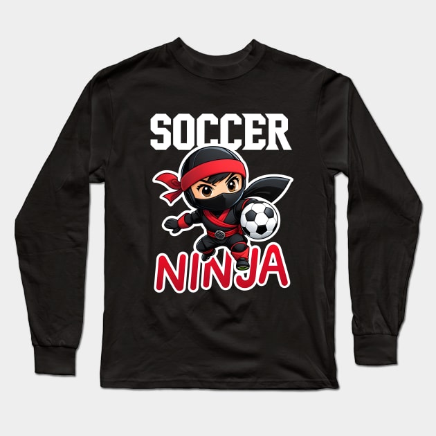 Mini Ninja Soccer Long Sleeve T-Shirt by ShopFusion